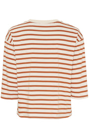 Brooklyn Tee | Beige/Rust | T-shirt fra Marta du Chateau