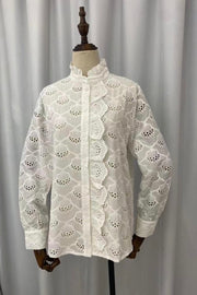 Embossed Shirt | White | Skjorte fra Atelier C