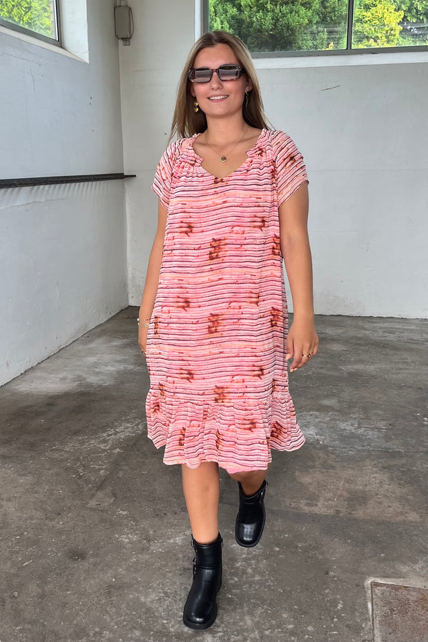 Sunrise Crop TieCC Line Dress | Bubblegum | Kjole fra Co'couture