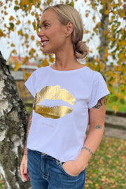 The Kiss Tee 33100 | White Gold | T-Shirt fra Co'couture