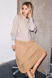 AnyaCC Pleat Skirt | Khaki | Nederdel fra Co'couture