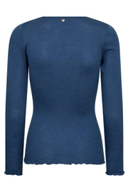 Elaine O-LS Seamless Tee | Ensign Blue | T-shirt fra Mos Mosh