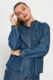 Wilke Shirt 205133 | Medium Blue Denim | Shirt fra Freequent