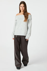 Jane Knit Blouse | Light Grey Melange | Strik fra Neo Noir