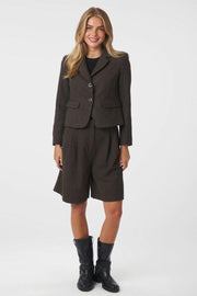 Nika Mini Check Shorts | Brown Melange | Shorts fra Neo Noir