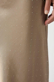 Viso Heavy Sateen Bedaz Skirt | Dark Taupe | Nederdel fra Neo Noir