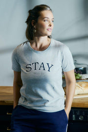 Fenjal Tee 207452 | Light Grey Mel. W. Navy Blazer | T-Shirt fra Freequent