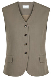 Gamina Structure Waistcoat | Khaki | Waistcoat fra Neo Noir