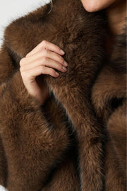 Stephanie Faux Fur Jacket | Brown | Jakke fra Neo Noir