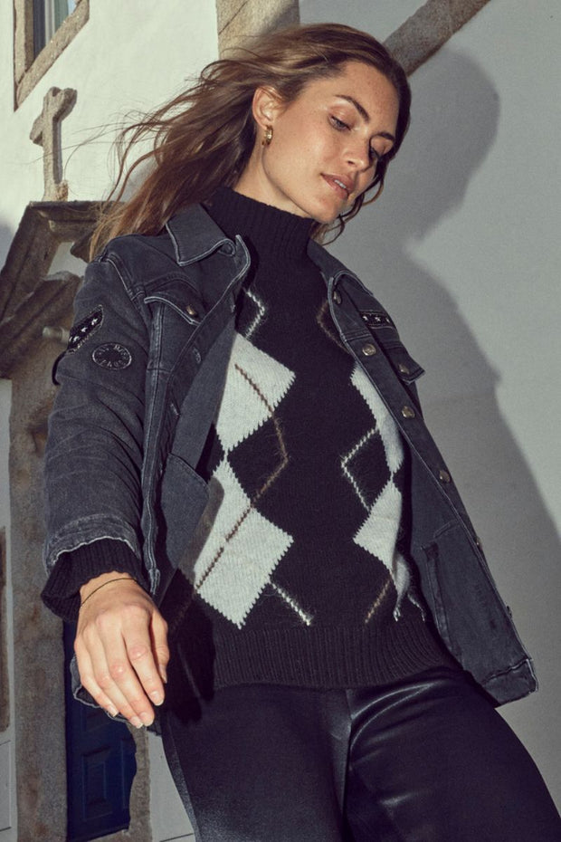 Zima Diamond Knit | Black | Strik fra Mos Mosh