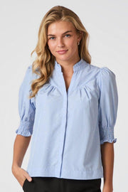 Diana B Stripe Stone Blouse 164327 | Light Blue | Bluse fra Neo Noir