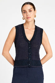 Demi knit vest 54406 | Midtnight | Strik fra Gustav