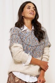 Lilia Knit | Crema/Blue | Strik fra Marta du Chateau