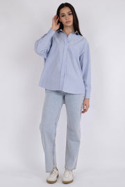 Dalma Stripe Stone Shirt | Blue | Skjorte fra Neo Noir