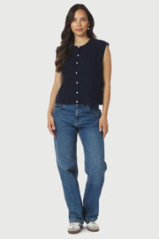 Everest Knit Vest | Navy | Strik fra Neo Noir