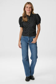 Frannie Dot Shirt | Black | Bluse fra Neo Noir