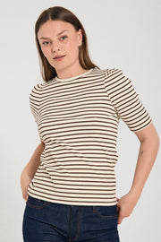 Eloisel Tee 206411 | Moonbeam W. Coffee Bean | T-Shirt fra Freequent