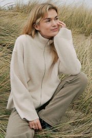 Asley Zip Knit Cardigan | Ivory | Strik fra Neo Noir