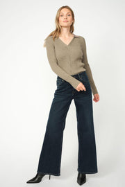 Relena Rib Polo Knit | Falcon | Strik fra Mos Mosh