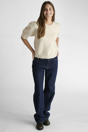 Martha Bow Knit Tee 162941 | Ivory | Strik fra Neo Noir