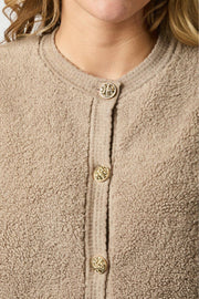 Limo Fluffy Knit Cardigan | Dark Sand | Strik fra Neo Noir