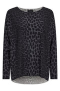 Alma Ls Top | Deep Dark Grey Leo | Bluse von Liberté