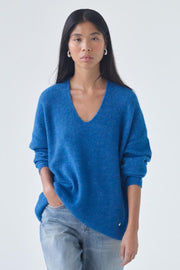 Thora V-Neck Knit | Blue Lolite | Strik fra Mos Mosh