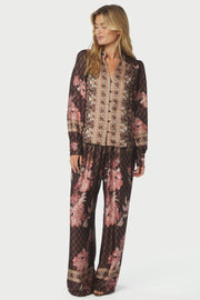 Lunet Botanical Border Pants | Black | Bukser fra Neo Noir