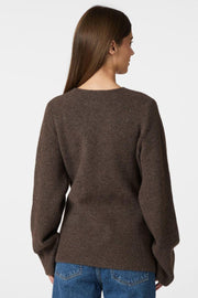 Marie Louise Knit Cardigan | Brown Melange | Strik fra Neo Noir