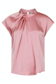 Fleur Drapy Satin Blouse | Light Pink | Bluse fra Neo Noir