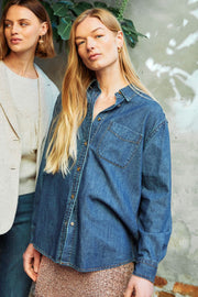 Lisea Shirt 204825 | Dark Blue Denim | Skjorte fra Freequent