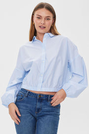 Lindin Shirt 203389 | Della Robbia Blue w. Offwhite | Skjorte fra Freequent