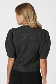 Trudy Deco Knit Cardigan | Antracit Melange | Strik fra Neo Noir