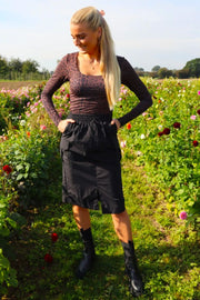Fia Long Cargo Skirt | Black | Nederdel fra Liberté