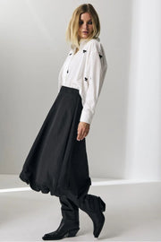 TriceCC Midi Balloon Skirt | Black | Nederdel fra Co'Couture