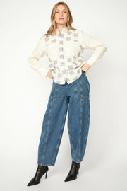 Weina Geo Shirt | Ecru | Skjorte fra Mos Mosh