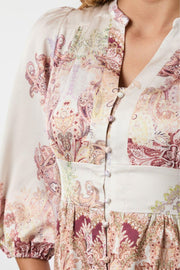 Stellar Artist Paisley Dress | Ivory | Kjole fra Neo Noir