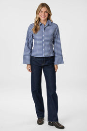 Rosa Check Shirt | Dark Blue | Skjorte fra Neo Noir