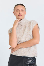 Grsnemes Waistcoat 206732 | Moonbeam Melange | Strik fra Freequent