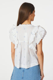 Jayla Embroidery Top | White | Bluse fra Neo Noir