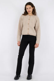 Limo Fluffy Knit Cardigan | Sand | Cardigan fra Neo Noir