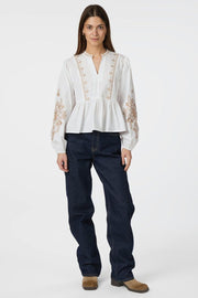 Ginia Emb Blouse 164393 | Off White | Bluse fra Neo Noir