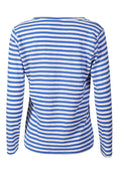 Ulla Ls Vneck Stripe Tshirt | Cobolt White Stripe | Bluse fra Liberté