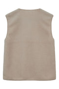 Teddy Waistcoat 207624 | Simply Taupe | Jakke fra Freequent
