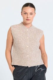 Jump Waistcoat 206808 | Desert Taupe Melange | Jakke fra Freequent