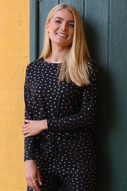 Alma Ls Top | Black Gold Heart | Top fra Liberté