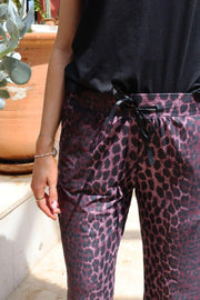 Alma Wide Pants | Bordeaux Lux Leo | Bukser fra Liberté