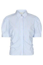 Frannie Stripe Shirt | White/Light Blue | Bluse fra Neo Noir