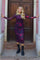 Mesh Ls Long Dress | Black Bordeaux Flower | Kjole fra Liberté
