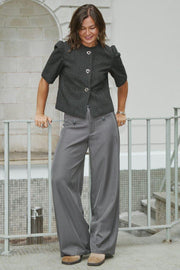Xanthe Herringbone Blazer | Dark Grey | Blazers fra Neo Noir